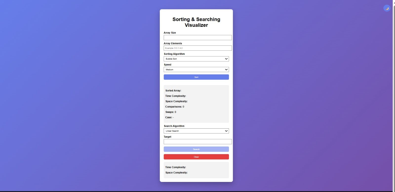 DSA Sorting & Searching Visualizer